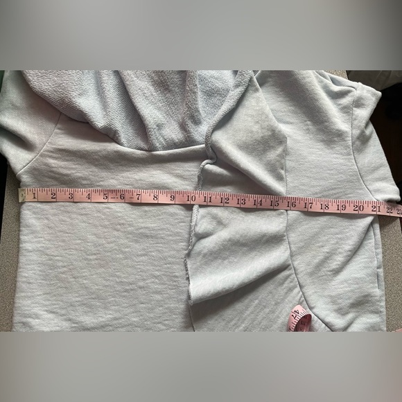 Zara Baby Blue Raw Cut Ruffled Sweatshirt - Picture 8 of 10